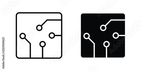 Circuit board icon graphic set. Vector icons