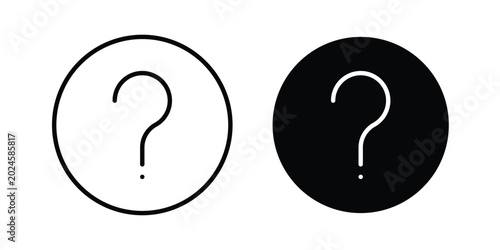 Foto Doubts button icon graphic set. Vector icons