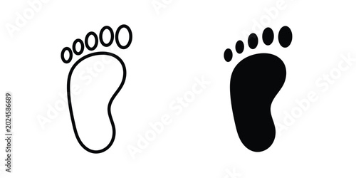 Foot icon graphic set. Vector icons