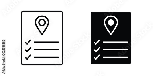 Photos Itinerary icon graphic set. Vector icons