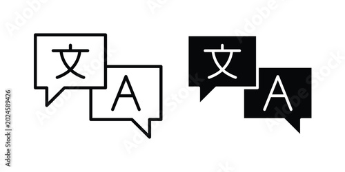 Fotografie Language icon graphic set. Vector icons