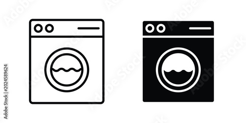 laundry machine icon graphic set. Vector icons