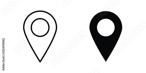Fotografie Location pin icon graphic set. Vector icons