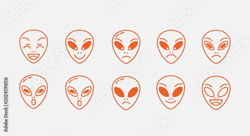 Fotografie Alien faces expressing different emotions