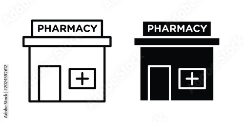 Pharmacy icon graphic set. Vector icons