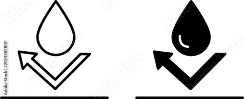 Bild auf Leinwand Water repellent icon set, waterproof symbol, vector illustration