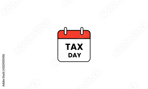 Tax Day Calendar Reminder Icon for Accounting and Finance Apps
