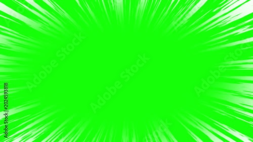 Vibrant green abstract background with dynamic white light rays and motion blur effect