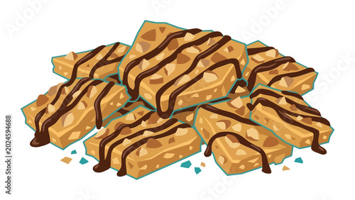 Chocolate drizzled pastry dessert sweet food.