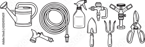 Bild auf Leinwand Set of vintage scissors and sewing tools on white background vector illustration