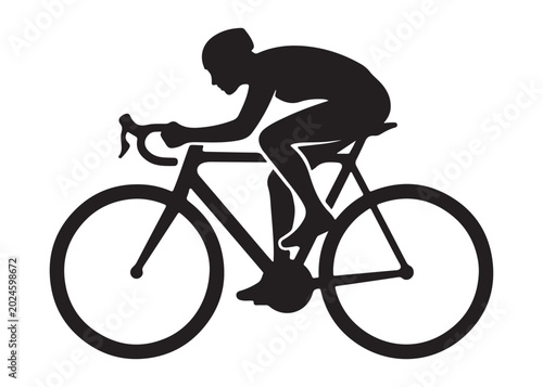 cycling logo silhouette vector, road bicycle race logo silhouette vector illustration, fast cycling transparent silhouette logo, cyclist riding a road bike logo vector silhouette on white background