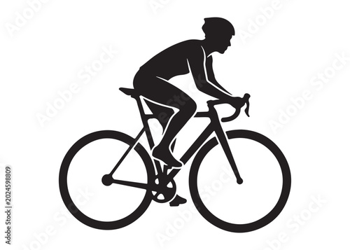 cycling logo silhouette vector, road bicycle race logo silhouette vector illustration, fast cycling transparent silhouette logo, cyclist riding a road bike logo vector silhouette on white background