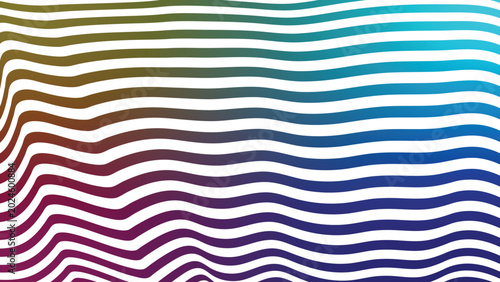 Vibrant Multicolored Wavy Stripes Design On Clean White Surface