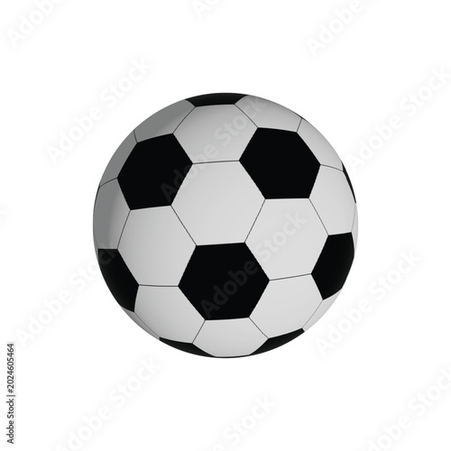 Classic Black And White Soccer Ball Over Plain Background