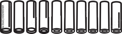 Canvas Print Black and white line icon set of shopping bags collection Vector