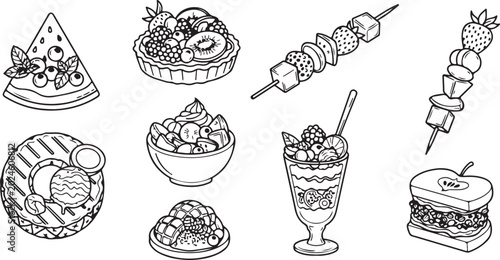 Foto Colorful vector set of seafood crustaceans and shellfish illustrations Vector