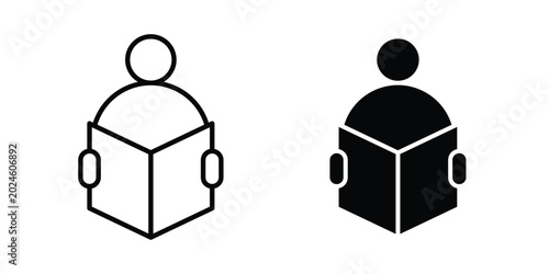 Photos Book open reader icon graphic element for project and web designs