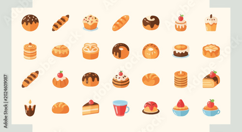 Foto Bakery items illustration