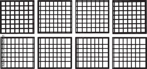 Konstfotografi Vector grid background with black squares on light gray Vector