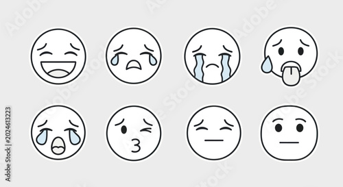 Photos Emoji icons diverse emotional expressions