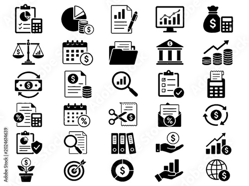 Finance and Banking Icons Set
