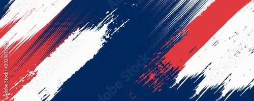 Abstract sport brush texture and pattern on blue background. Wrap car concept with red and white grunge. Vector illustration