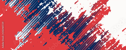 Abstract sport brush texture and pattern on blue background. Wrap car concept with red and white grunge. Vector illustration