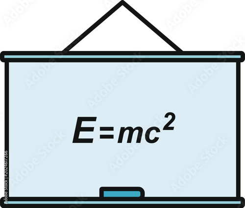 Fotografi Whiteboard displaying the famous emc formula for physics and relativity