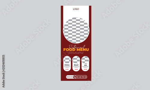 Restaurant food rollup banner design template