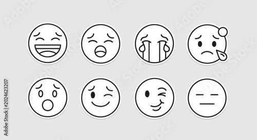 Obraz na płótnie Emoji icons set emotions and expressions