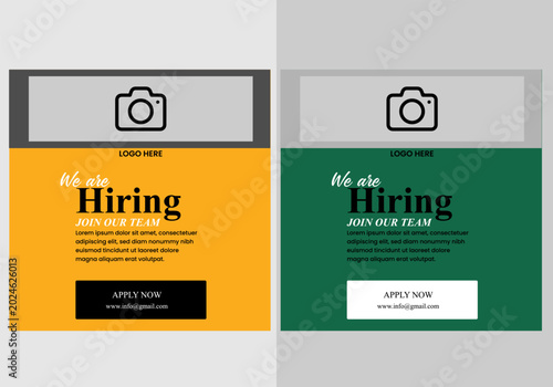 we are hiring social media post web banner template vector design.