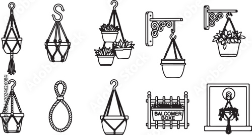 Schilderij op canvas Set of antique brass bell handles and knockers vector icons Vector
