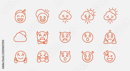Obraz na płótnie Emoji icons set emotions feelings expressions