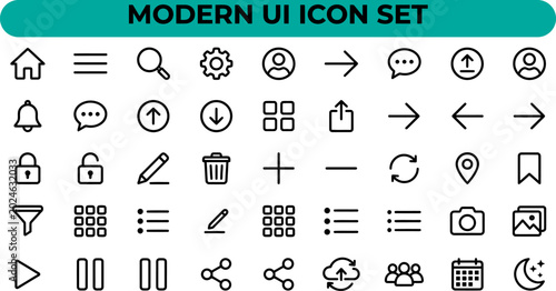 Konstfotografi Modern ui icon set with editable line style for web design and mobile applicatio