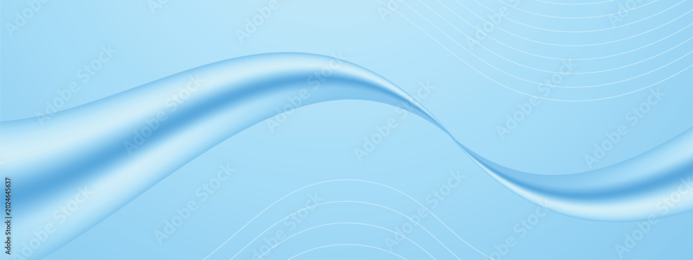 Obraz premium Abstract blue light background with flowing wave lines, dynamic waves, futuristic digital pattern and smooth gradient texture