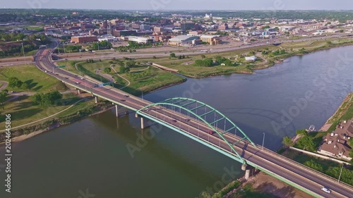 Sioux City Sunset Aerial Missouri River
