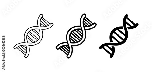 Schilderij op canvas DNA helix icons, genetic code symbols, molecular biology research, science and h