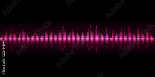 Fotografie Dgital blue sound wave vector illustration forms a vibrant music equalizer backd