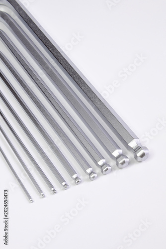 Ball End Hex Key Set on White