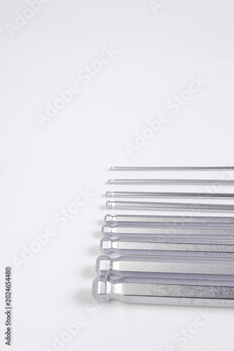 Ball End Hex Key Set on White