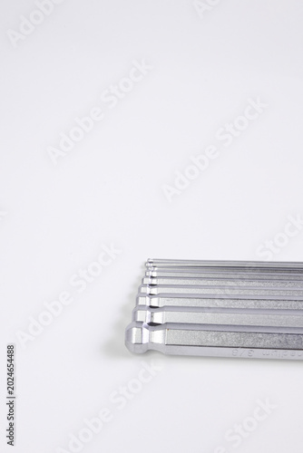 Ball End Hex Key Set on White