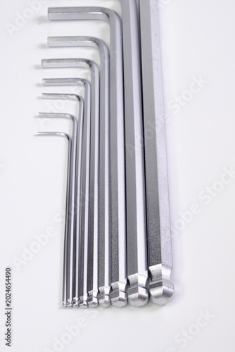 Ball End Hex Key Set on White