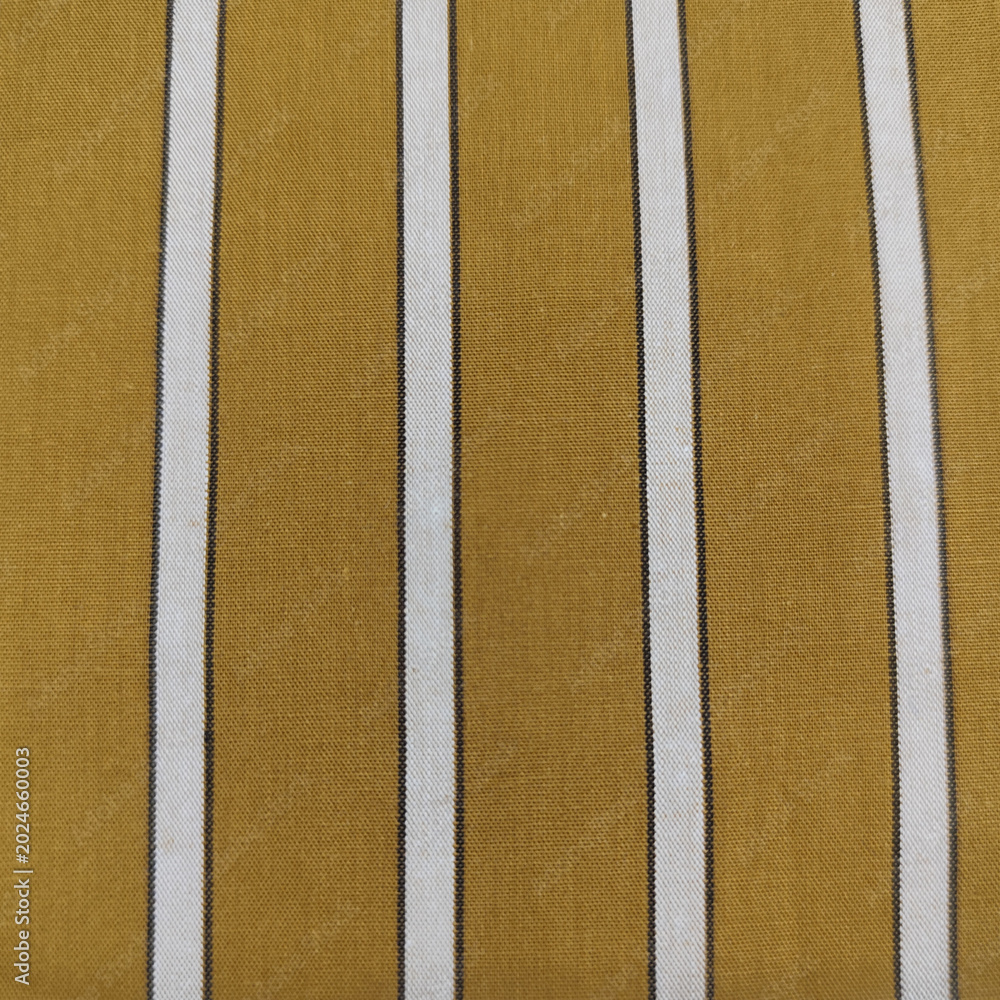 Fototapeta premium Mustard Yellow and White Vertical Stripe Fabric Texture