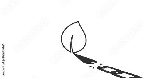 Photos Nature's Freedom: Leaf Breaks Free from Broken Chain, Symbolizing Liberation and