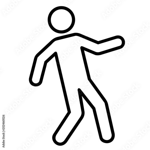 Billede på lærred Dizzy man stumble stick figure icon, minimalist line art of unbalanced person walking unstable for drunk, hangover, and loss of control concept
