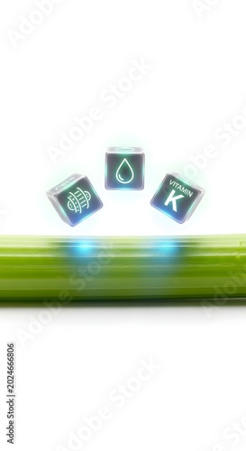 3D alphabet letters Q K O glowing on futuristic neon green gradient background minimalist design digital concept