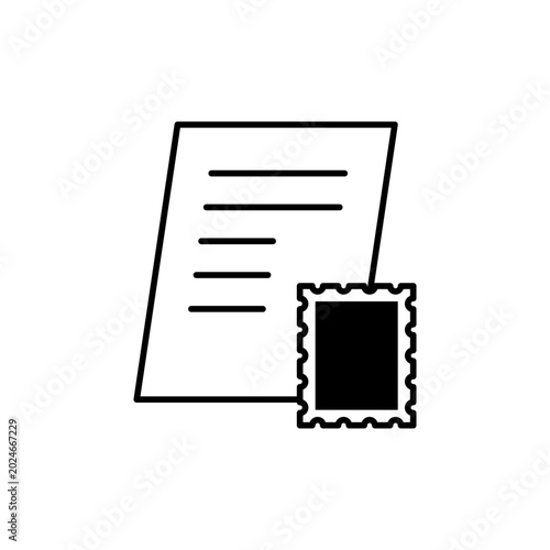収入印紙を貼る人物アイコン｜行政手続きと書類提出イメージ