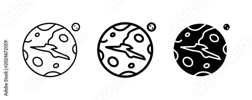 фотографія Planet Icons, Space Exploration Symbols, Celestial Body Graphics, Cosmic Univers