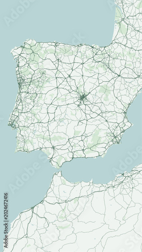 Photos Modern minimalist vector map of Spain, Portugal, and Morocco