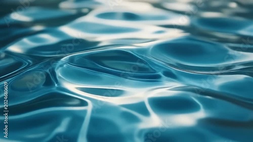 Close-up of rippling blue water with sunlight reflections on the surface